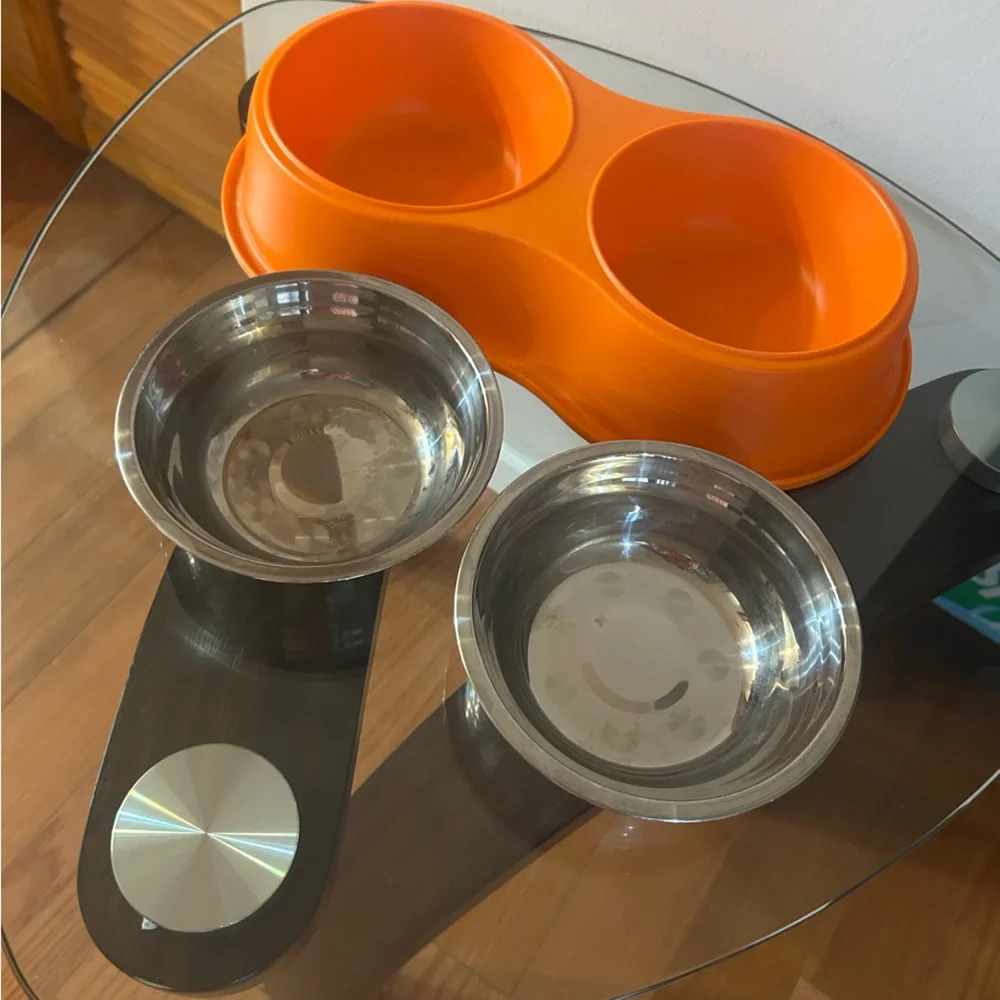 Orange Double Pet Bowl
